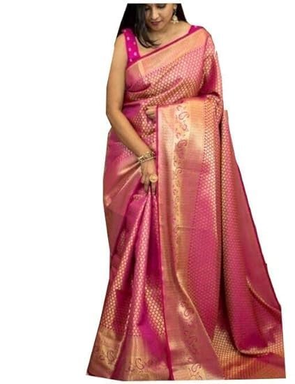 Women's Kanjivaram Soft Silk Saree With Blouse Piece - Image 3