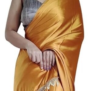 Spitomex Women's Regular Wear Satin Silk Pre Pleated Heavy Saree