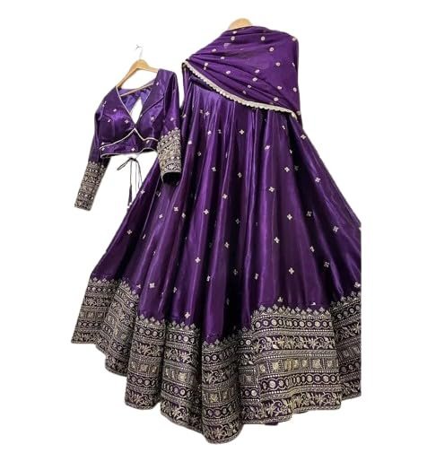 KEYURA Stylish Chinon Embroidered Work Lehenga Choli semi stiched For Women| Bridal Wear Lehenga Choli