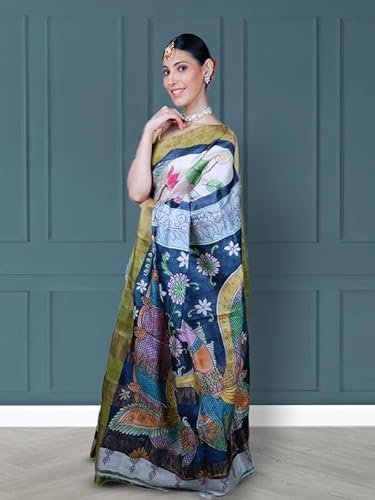 Handwoven Pure Katan Silk Banarasi Saree With Unstitched Blouse Material - Suitable For All Indian Occasions,Wedding and Festivals - Image 4