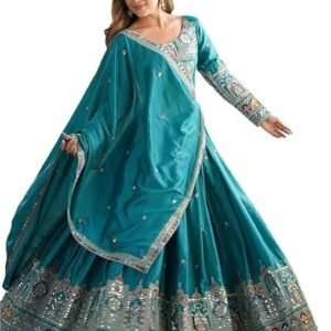 TILKI FASHION Woman's semistiched lengha choli with beautiful design Embordery Work