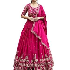 JULEE Women's Vichitra Embroidered Semi-Stitched Lehenga Choli Juli LH-New