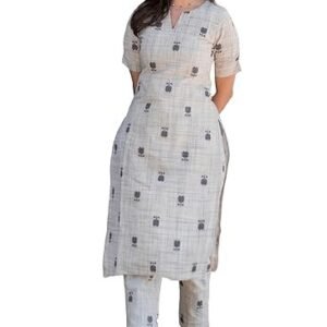 ANNI DESIGNER Women's Rayon Viscose Straight Printed Kurta with Pant