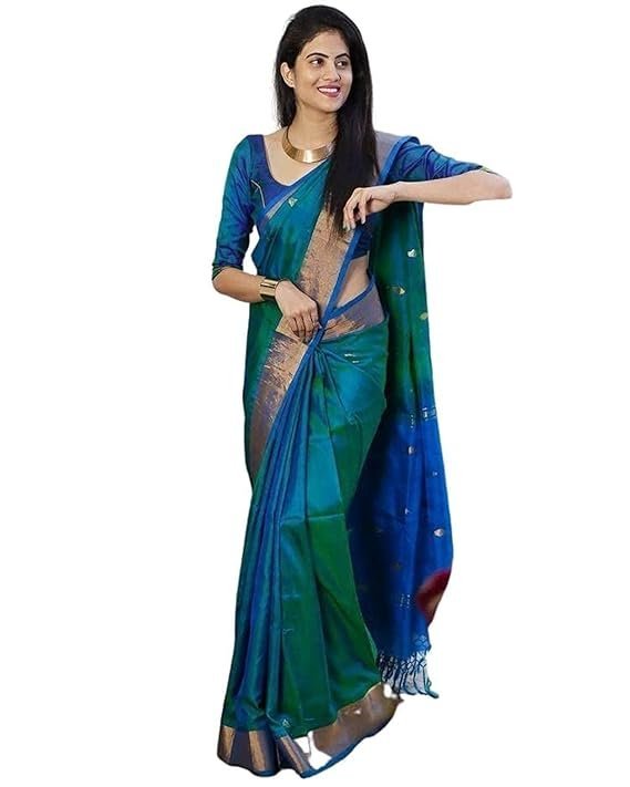 SGF10- Women's Kanjivaram Woven Soft Silk Saree With Blouse Piece - Image 4