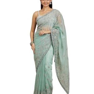 MOHEY Women's Organza Buta Embroidered