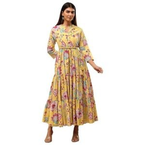 Women's Voile 92X104 A-Line Mid-Calf Length Casual Dress