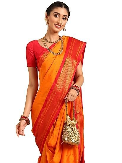 Varkala Silk Sarees Women's Kadiyal Soft Silk Nauwari Paithani Saree - Image 3