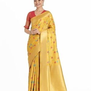 Women's Exquisite Designs With this Regal Rich Look Banarasi tissue silk saree Comes with Unstitched Blouse piece (11900_Color)