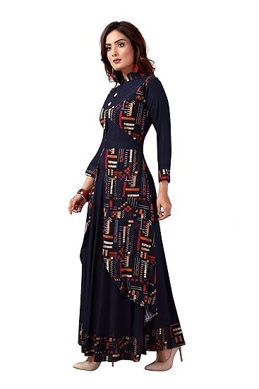 madhuram textiles Women Rayon A-Line Long Kurti(M-2082) - Image 4