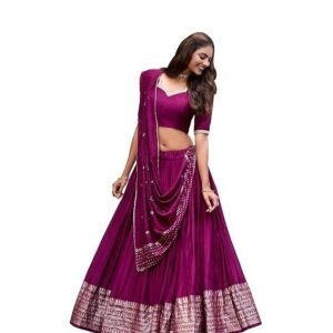 LooknBook Art Women's Wedding Lehenga Choli (Wine)