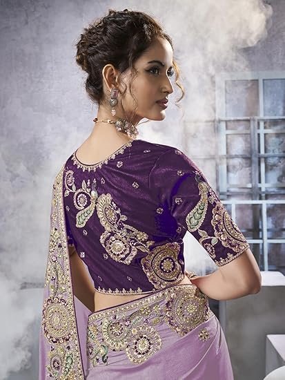 Suha Womens Pure Silk Saree | Women's Traditional Ethnic Wear Saree With Attach Unstitch Blouse Piece - Image 3