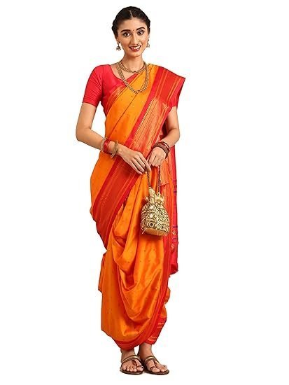 Varkala Silk Sarees Women's Kadiyal Soft Silk Nauwari Paithani Saree