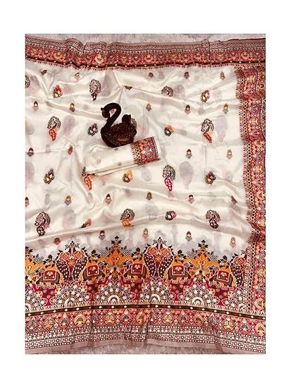 SWORNOF Women's kanjivaram banarasi silk saree for Patola festival Wedding silk with rich pallu Design sarees