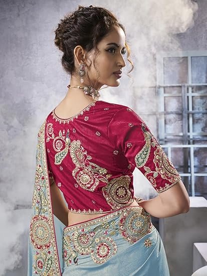 Suha Womens Pure Georgette Saree | Women's Traditional Ethnic Saree - Image 5