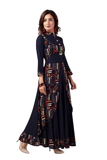 madhuram textiles Women Rayon A-Line Long Kurti(M-2082) - Image 5