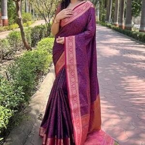 SGF11 Women's Kanjivaram Pure Soft Silk Designer Saree With Blouse Piece