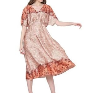 VERO MODA Animal Printed A-Line Midi Dress