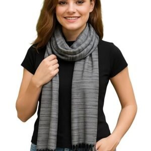 FWC Fill With Colours Female Stole/Scarf For Girl/Ladies Colour- Grey Soft Viscose Cotton Blend Ethnic Pattern Solid Scarves Pack Of 1 ST-32