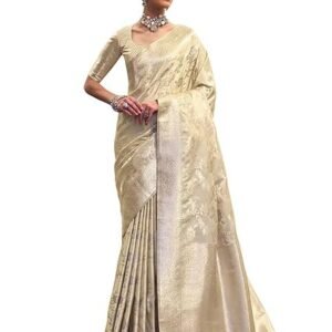 Women's Banarasi Jacquard Silk Saree Pure Silk Saree With Unstitched Blouse Piece