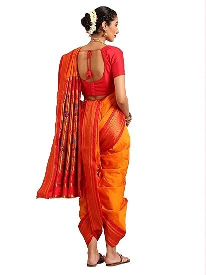 Varkala Silk Sarees Women's Kadiyal Soft Silk Nauwari Paithani Saree - Image 4