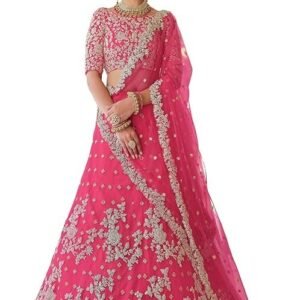 Divine Exim Women's Net Semi Stitched Lehenga Choli with Dupatta | Thread and Sequin Embroidery Pattern | Traditional, Wedding, Ethnic Wear Lehenga