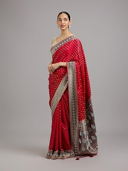 MOHEY Women's Art Silk Stone Work|Weave Saree - Image 4