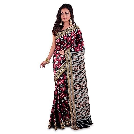 PRANTIKA Women's Odisha Khandua Silk Sambalpuri Nuapatna Ikkat Saree