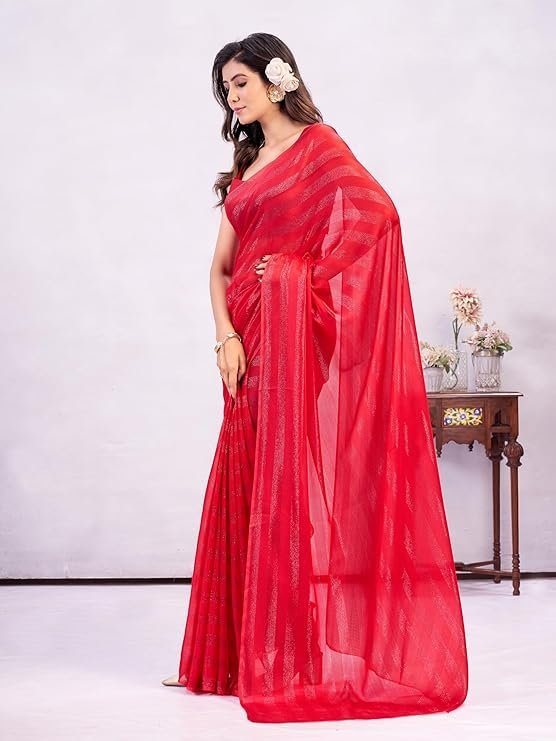Garden Varel Zari Chiffon Saree - Image 5