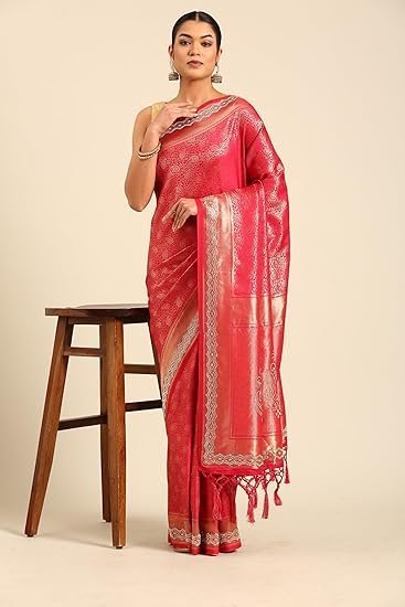 MOHEY Women's Art Silk Embroidered|Zari Weave Saree
