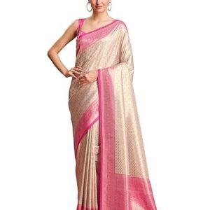 Fashion Women's Kanjivaram Silk Mesmerizing Saree for Every Celebrations Comes With Unstitched Blouse Piece