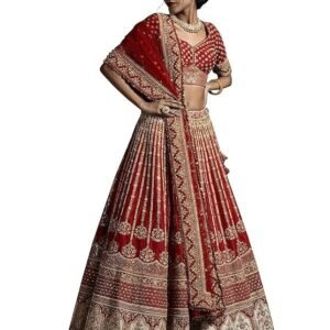 TRENDMALLS Women's Satin Embroidery Sequence Work Lehenga Choli Set with Dupatta For Women SemiStitch | Stylish Wedding Lehenga Choli for women