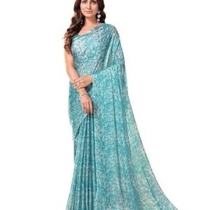 Garden Vareli Women Elegant Abstract Print Nara Chiffon Saree