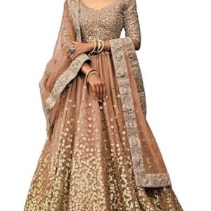 Divine Exim Women's Net Semi Stitched Lehenga Choli with Dupatta | Dori and Sequin Embroidery Pattern | Traditional, Wedding, Ethnic Wear Lehenga