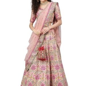 AG Clothing Women's Silk Semi Stitched Lehenga Choli With Dupatta | Heavy Embroidery Pattern | Traditional, Wedding, Ethnic Wear Lehenga (ZC-m7108-Pink)