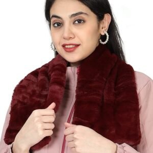 HIVER Faux Fur Scarf, Scarves, Muffler Shawls and Scarves/Shawl Fancy Faux Fur Scarf for Women/Winter Warm Soft Cozy Rectangle Furry Loophole Scarf Wrap for Women for Winters