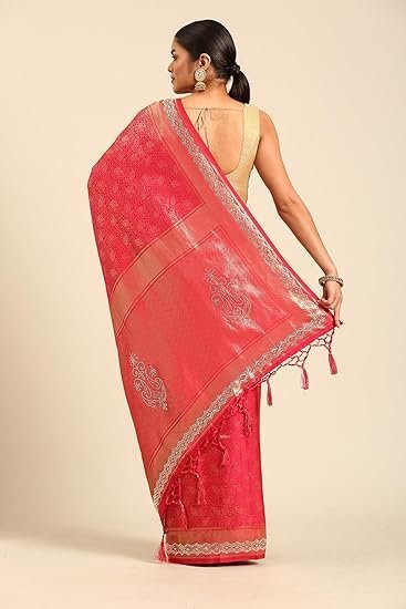MOHEY Women's Art Silk Embroidered|Zari Weave Saree - Image 5