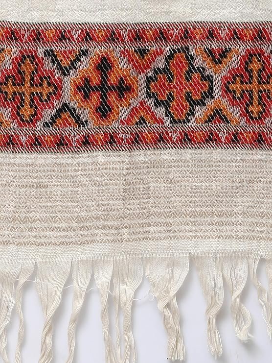 Weavers Villa Acro Wool Women's Muffler (MF-902,Cream Size: 34CM X 200CM) - Image 2